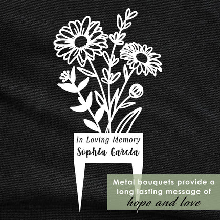 Flower Bouquet Stake - Metal Cutout Memorial Stake for Loved Ones