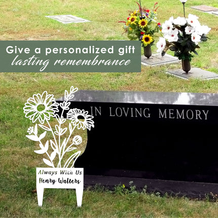 Flower Bouquet Stake - Metal Cutout Memorial Stake for Loved Ones
