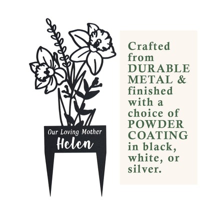 Flower Bouquet Stake - Metal Cutout Memorial Stake for Loved Ones