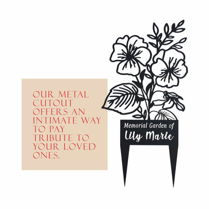Flower Bouquet Stake - Metal Cutout Memorial Stake for Loved Ones