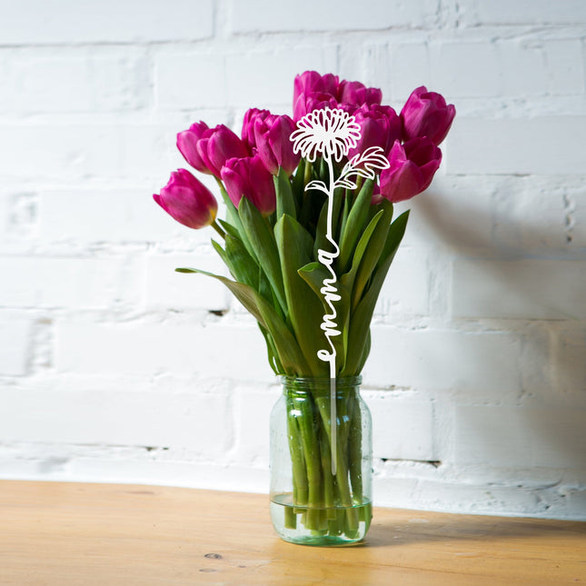 Flower Pick- Set of 3 Metal Flowers