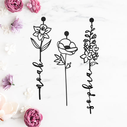 Our Family Garden - Personalized Birth Month Flowers Family Name Sign