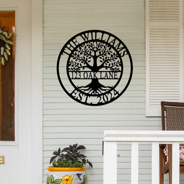 Established Family Tree Name Sign - Last Name Signs for Home