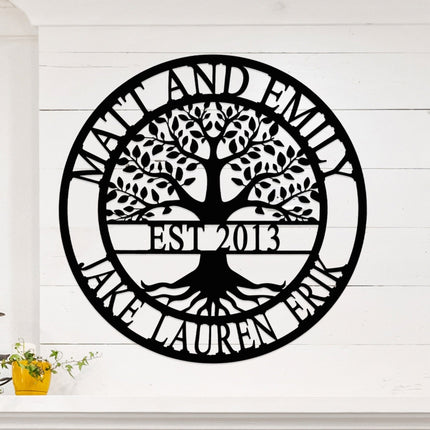 Established Family Tree Name Sign - Last Name Signs for Home