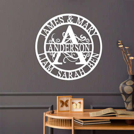 Split Letter Metal Family Sign Monogram - Monogram Wedding Decorations Metal Wall Decor Family Wall Decor