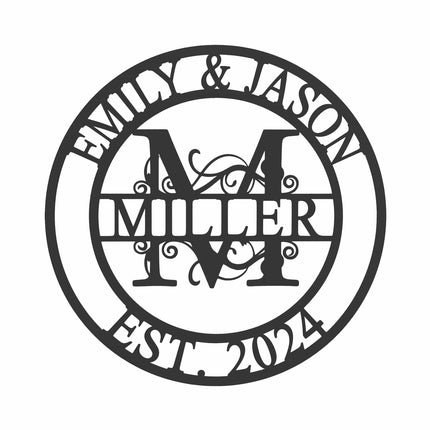 Split Letter Metal Family Sign Monogram - Monogram Wedding Decorations Metal Wall Decor Family Wall Decor
