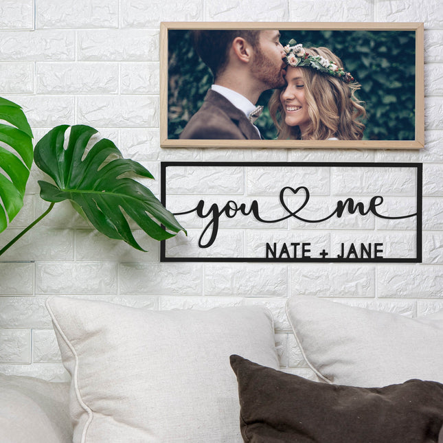 So Happy Together Personalized Name Sign - You And Me sign for bedroom or wedding