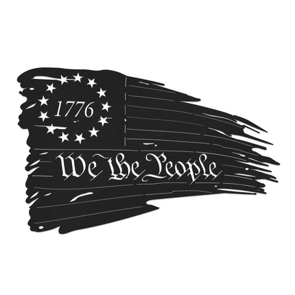 American Flag Distressed - Tattered American Flag Wall Art
