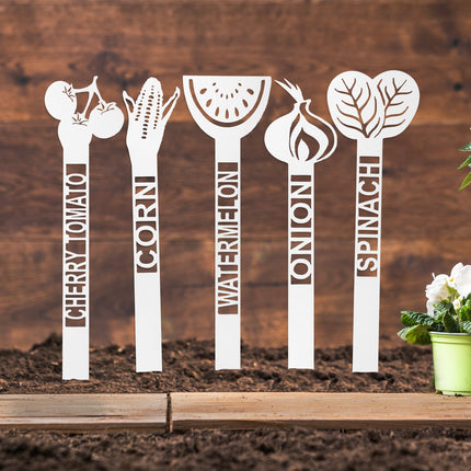 Green Garden Plant Stakes - Set Of  5