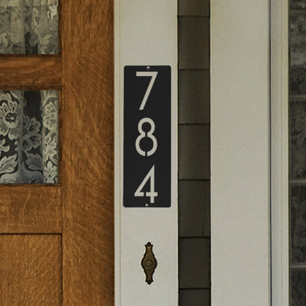 Cider House Rectangular Address Plaque - Metal Vertical House Numbers For Outside Home