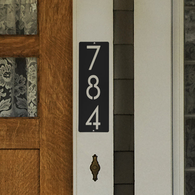 Cider House Rectangular Address Plaque - Metal Vertical House Numbers For Outside Home