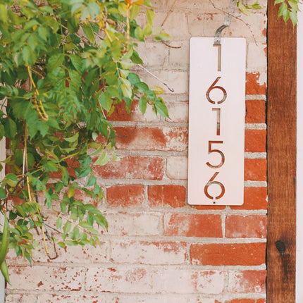 Cider House Rectangular Address Plaque - Metal Vertical House Numbers For Outside Home