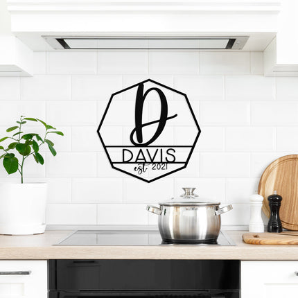 Ashton Monogram - 2 Sizes - Personalized Last Name Metal Signs