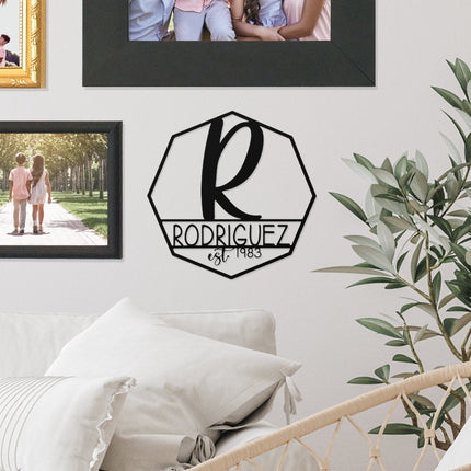 Ashton Monogram - 2 Sizes - Personalized Last Name Metal Signs