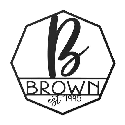 Ashton Monogram - 2 Sizes - Personalized Last Name Metal Signs