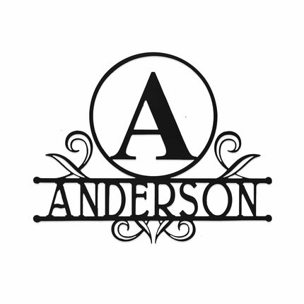 Austen Monogram - 2 Sizes - Metal Name Signs Personalized Monogram