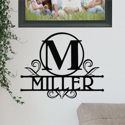Austen Monogram - 2 Sizes - Metal Name Signs Personalized Monogram