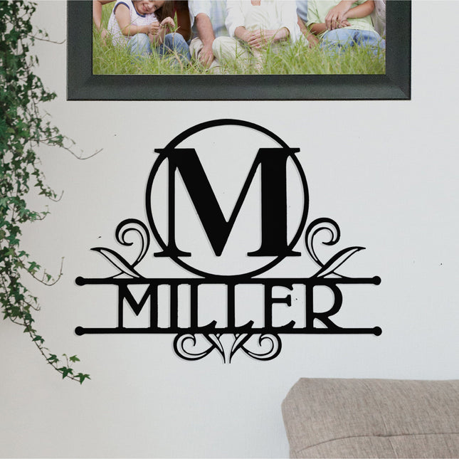Austen Monogram - 2 Sizes - Metal Name Signs Personalized Monogram
