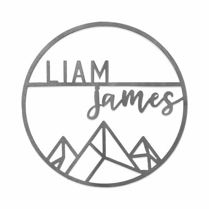 Mountain Rose Sign Collection - Circle Sign with First and Last Name