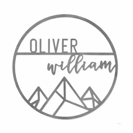 Mountain Rose Sign Collection - Circle Sign with First and Last Name