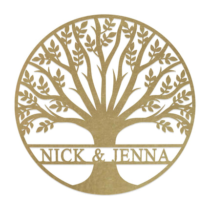 Tree of Life Personalized Family Tree Metal Sign with Hearts