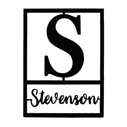 Floating Script Monogram - Personalized Metal Family Name Sign