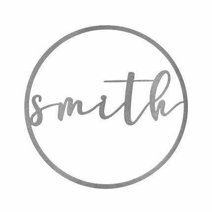 Minimalist Custom Circle 2 Styles - Script Personalized Metal for Home Decor