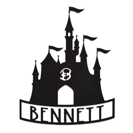 Mouse Ears and Castle Monogram - Personalized Name Sign For Kids Room