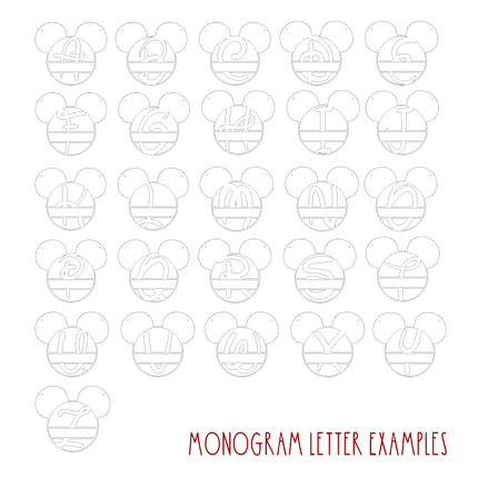 Mouse Ears and Castle Monogram - Personalized Name Sign For Kids Room