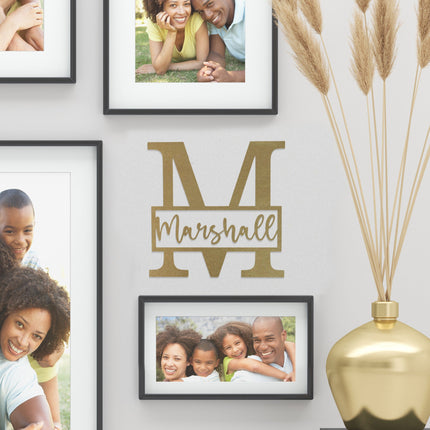 Script Letter Monogram  - 2 Sizes -  Personalized Metal Family Monogram Last Name Sign