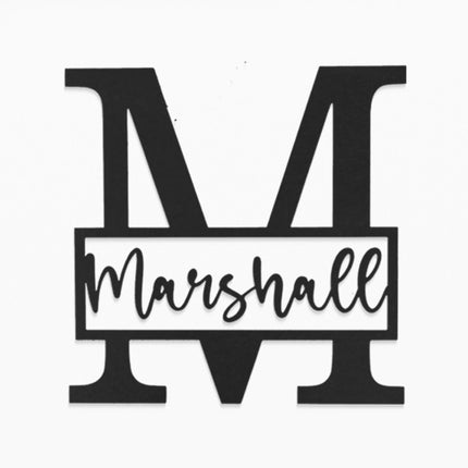 Script Letter Monogram  - 2 Sizes -  Personalized Metal Family Monogram Last Name Sign