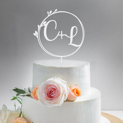 Custom Initial Wedding Cake Topper - Personalized Cake Topper for Weddings - Mr and Mrs Cake Topper Decorations Wedding Cake Toppers