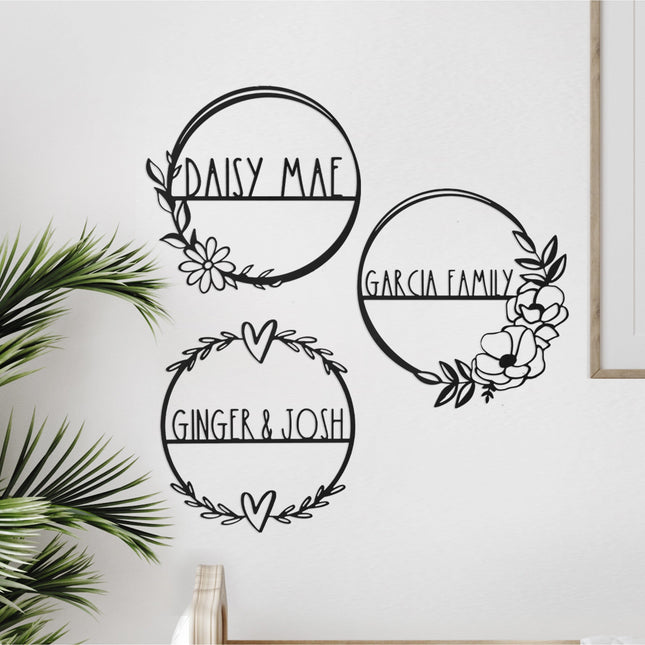 Personalized Family Custom Name Wall Sign for Wreath