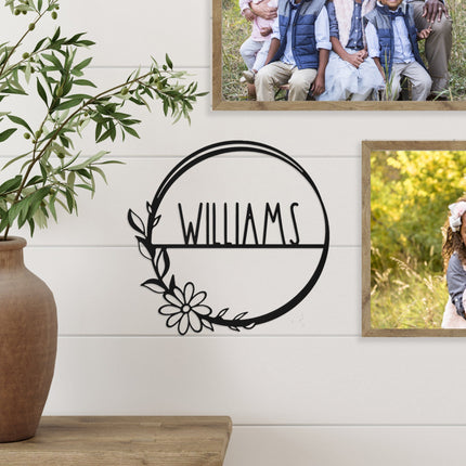 Personalized Family Custom Name Wall Sign for Wreath