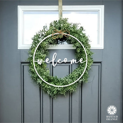 Welcome Circle Greeting - Welcome Home Outdoor Sign for Front Door