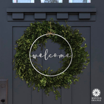 Welcome Circle Greeting - Welcome Home Outdoor Sign for Front Door