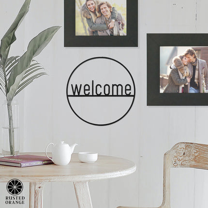 Welcome Circle Greeting - Welcome Home Outdoor Sign for Front Door