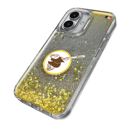 San Diego Padres 1969-1984 - Cooperstown Collection Linen Glitter Phone Case for Apple iPhone