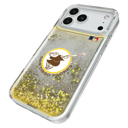 San Diego Padres 1969-1984 - Cooperstown Collection Linen Glitter Phone Case for Apple iPhone