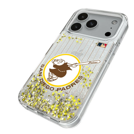San Diego Padres 1969-1984 - Cooperstown Collection Pinstripe Glitter Phone Case for Apple iPhone