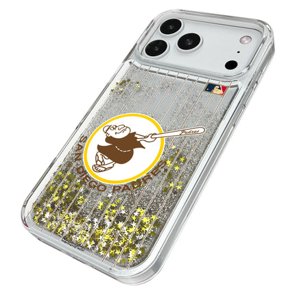 San Diego Padres 1969-1984 - Cooperstown Collection Pinstripe Glitter Phone Case for Apple iPhone