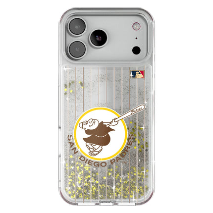 San Diego Padres 1969-1984 - Cooperstown Collection Pinstripe Glitter Phone Case for Apple iPhone