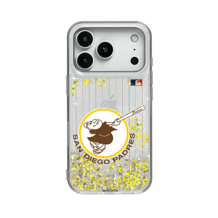 San Diego Padres 1969-1984 - Cooperstown Collection Pinstripe Glitter Phone Case for Apple iPhone