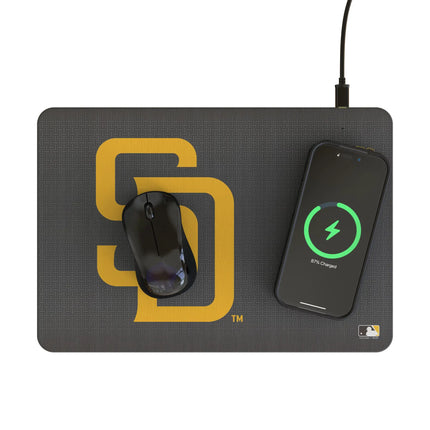 San Diego Padres Linen 15-Watt Wireless Charger and Mouse Pad