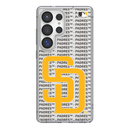 San Diego Padres Text Backdrop Clear Phone Case for Samsung Galaxy