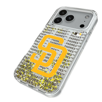 San Diego Padres Text Backdrop Glitter Phone Case for Apple iPhone