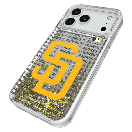 San Diego Padres Text Backdrop Glitter Phone Case for Apple iPhone