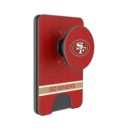 San Francisco 49ers Endzone Solid PopSockets MagSafe-Compatible PopWallet+