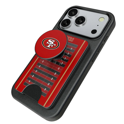 San Francisco 49ers Field PopSockets MagSafe-Compatible PopWallet+