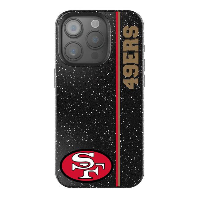 San Francisco 49ers Historic Collection Sidebar Black Bling Phone Case for Apple iPhone